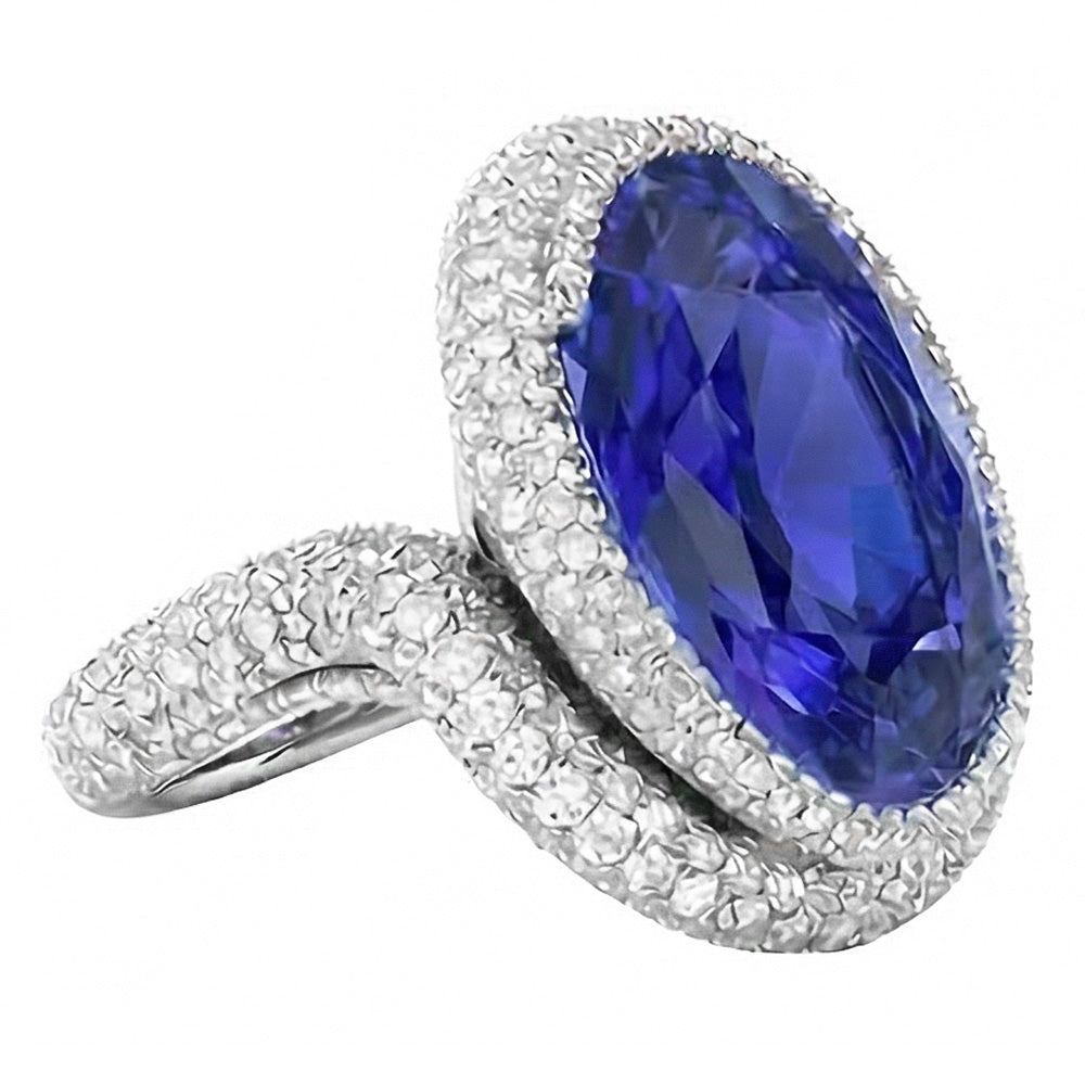 Oval Sapphire Gold Cocktail Ring