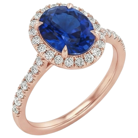 natural round sapphire 8ct ring side angle