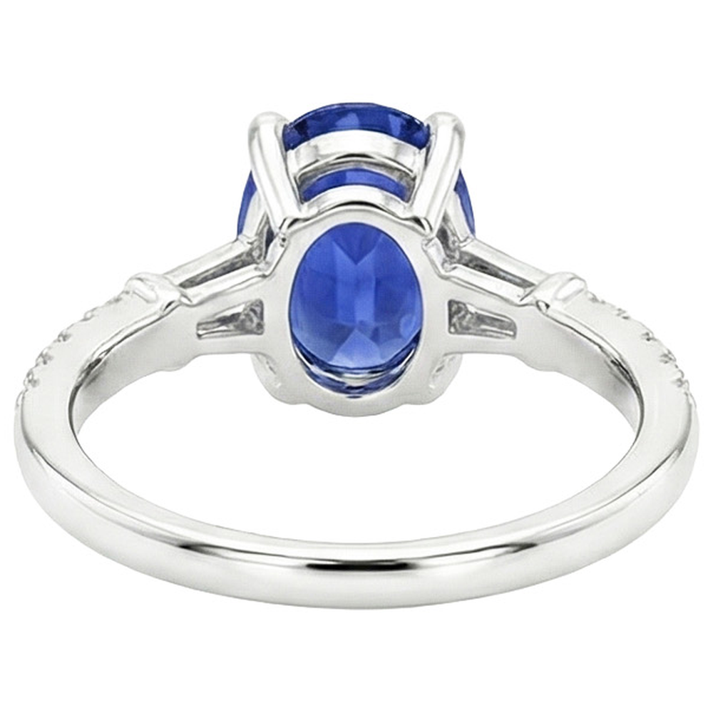 natural round sapphire 3ct ring side angle