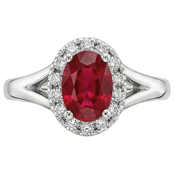 Natural Ruby Ring 1.20ct - White Gold 14K