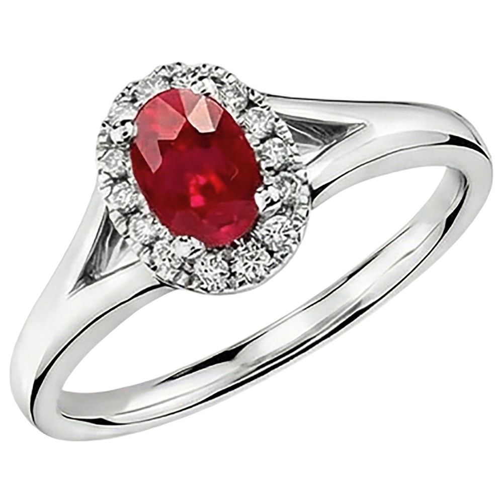 natural round ruby 1.20ct ring close up detail