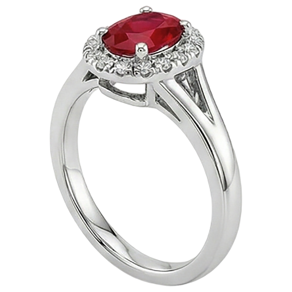 natural round ruby 1.20ct ring top view