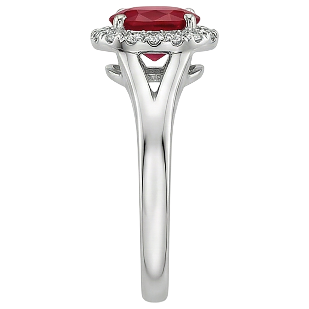 natural round ruby 1.20ct ring profile view