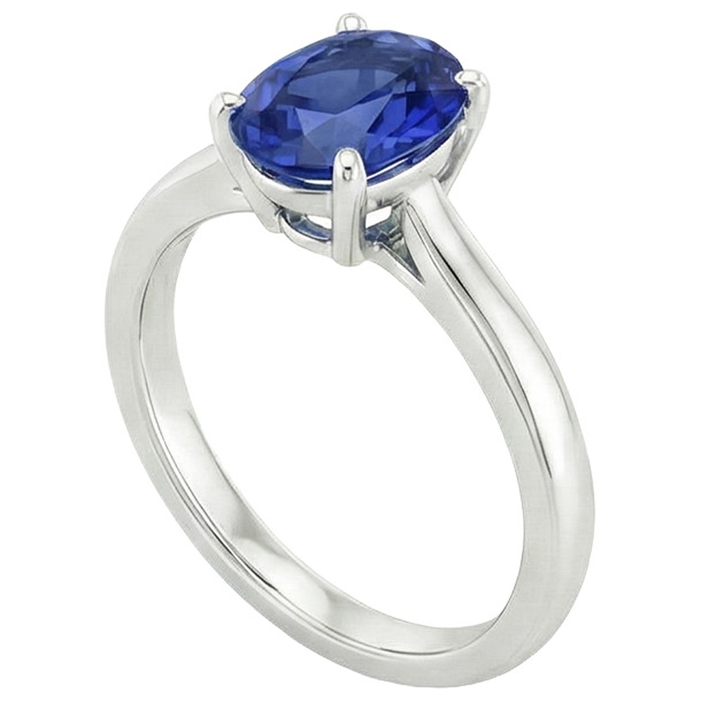 natural oval sapphire 3ct ring side angle