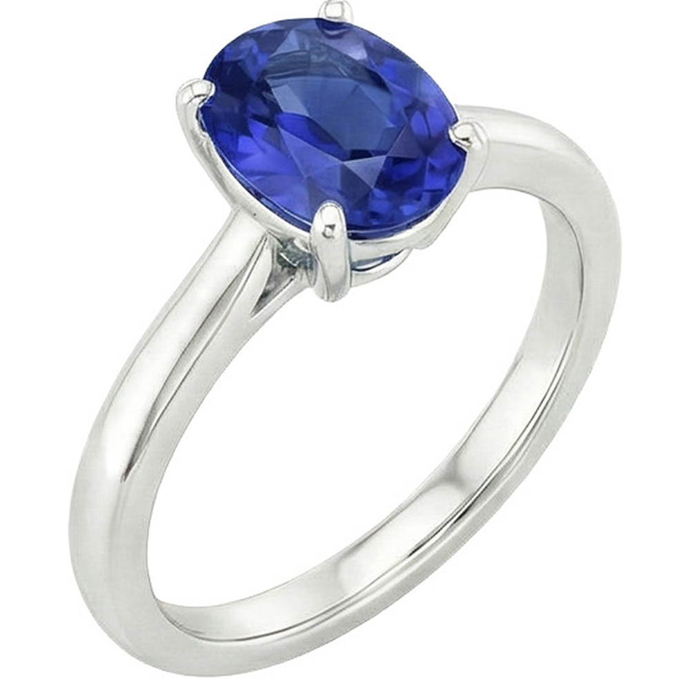 natural oval sapphire 3ct ring close up detail