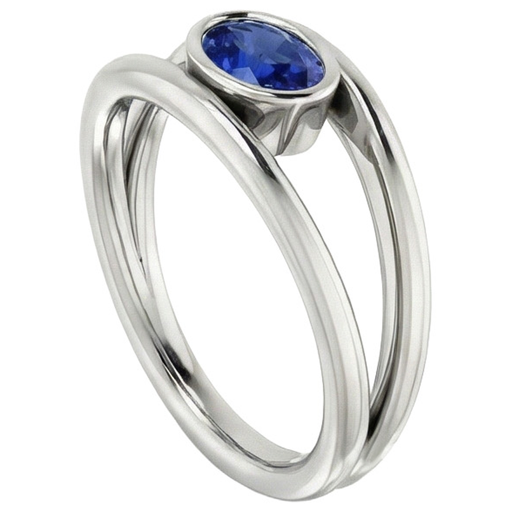 natural oval sapphire 2ct watch top view