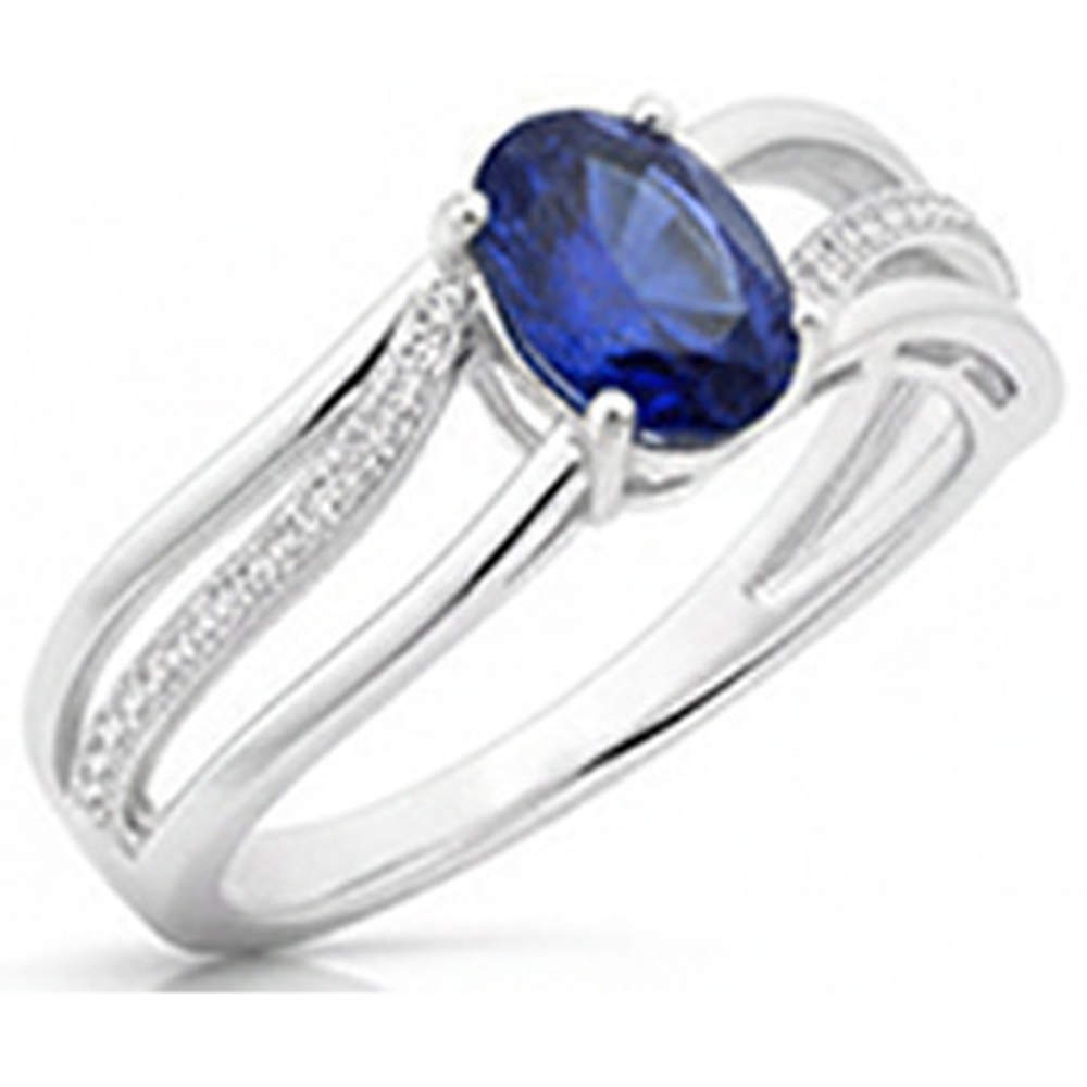 Oval Sri Lanka Blue Sapphire Natural Earth Mined Diamond ( Not Lab Grown ) 3 Carats Wedding Ring