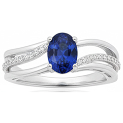 Oval Sri Lanka Blue Sapphire Natural Earth Mined Diamond ( Not Lab Grown ) 3 Carats Wedding Ring