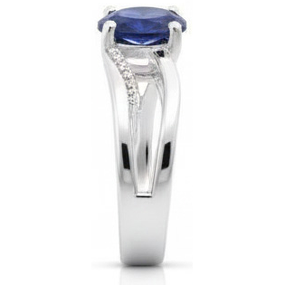 Oval Sri Lanka Blue Sapphire Natural Earth Mined Diamond ( Not Lab Grown ) 3 Carats Wedding Ring