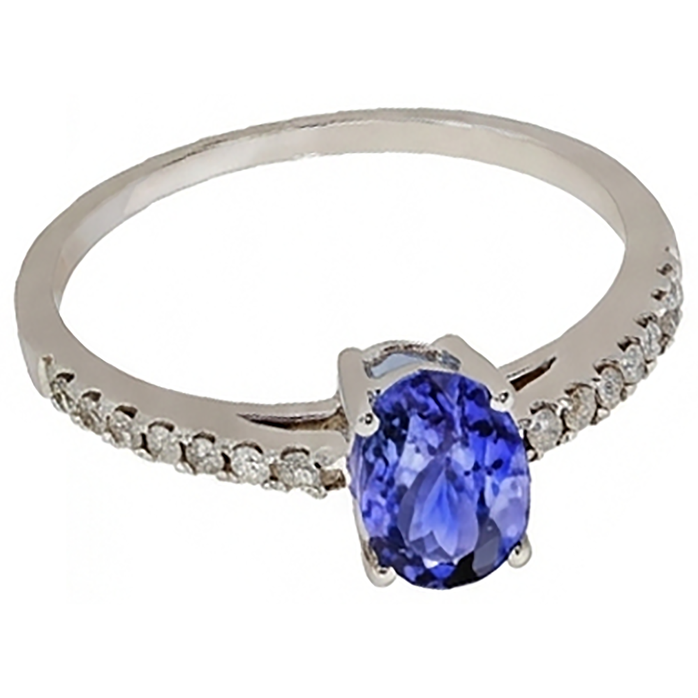 natural round tanzanite 5.50ct ring side angle