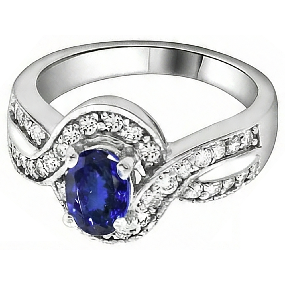 natural round tanzanite 2.50ct ring side angle