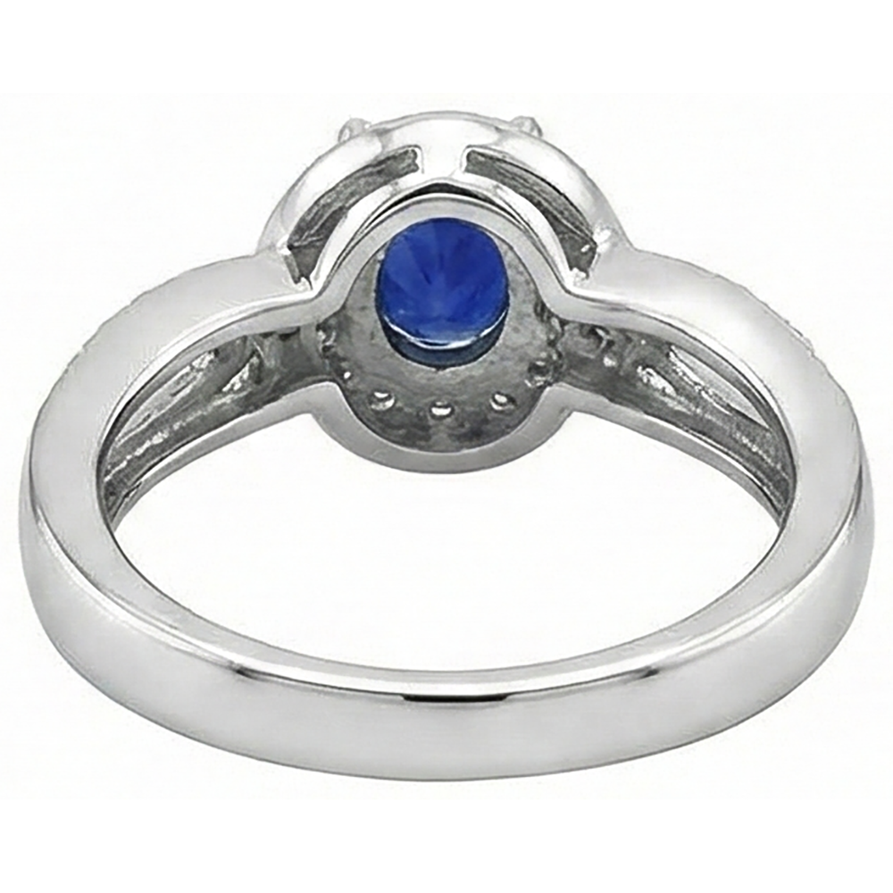 natural round tanzanite 2.50ct ring with diamond accents