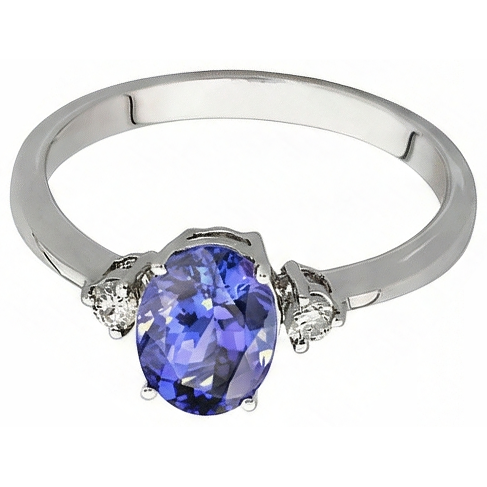 natural round tanzanite 1.95ct ring side angle