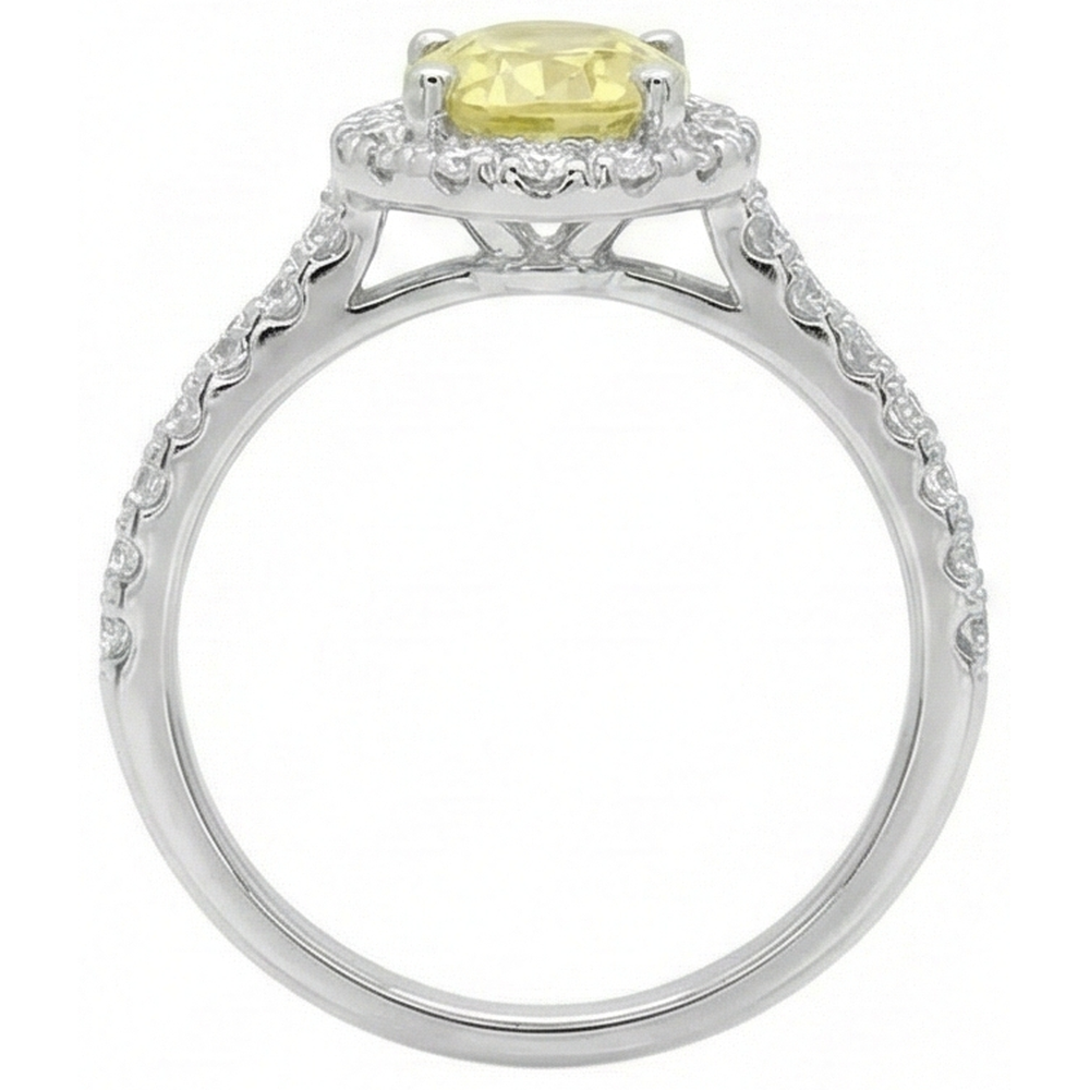 natural round sapphire 5ct ring profile view