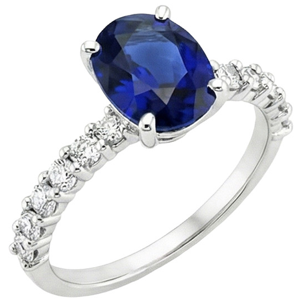 natural round sapphire 5ct ring side angle