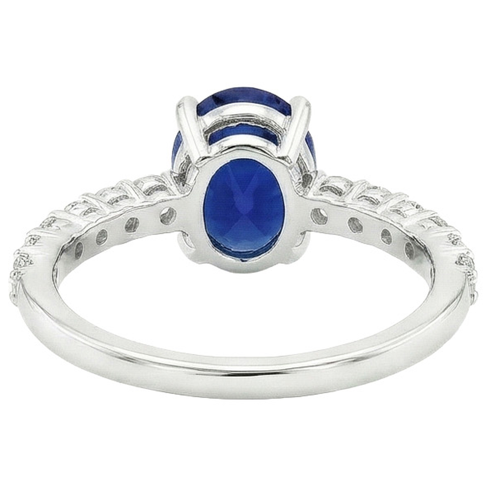 natural round sapphire 5ct ring close up detail
