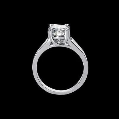 Oval 2 Carats Natural Diamond Solitaire Ring White Gold 14K