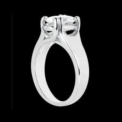 Oval 2 Carats Natural Diamond Engagement Ring White Gold 14K