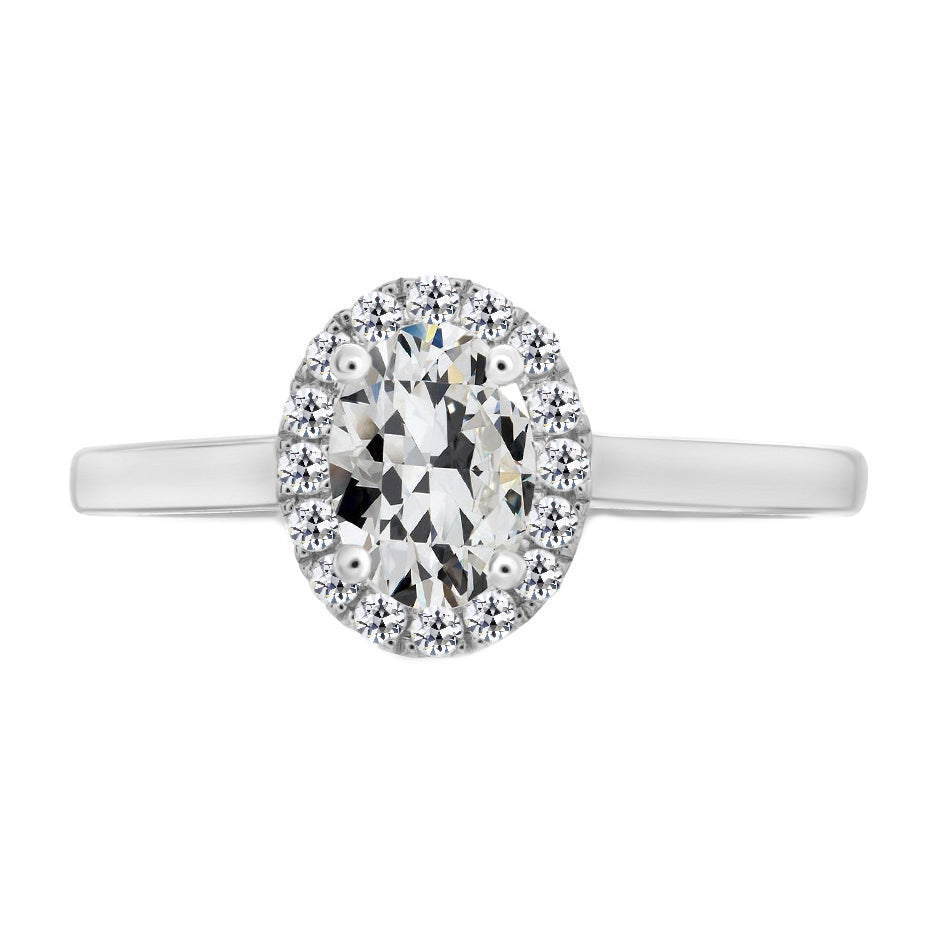 Halo Engagement Ring 14K White Gold with Brilliant Diamond – main view
