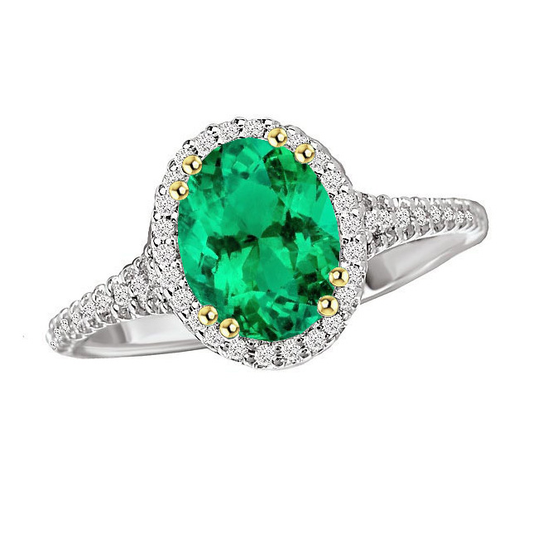 Real Fine Emerald Gemstone Ring – main view