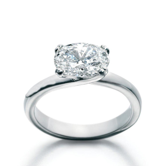Oval Cut 2.50 Ct. Solitaire Real Diamond Engagement Ring