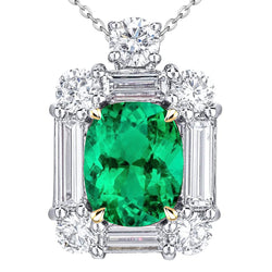 Real GIA Certified Fine Emerald Precious Stone Pendant 6 ct