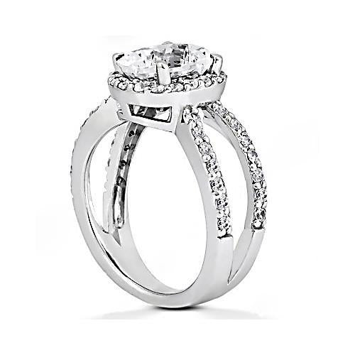 Oval Cut Natural Diamond Engagement Women Halo Ring 1.66 Carat