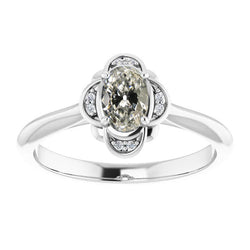 Diamond Antique Cushion Halo Setting Ring 1.50 ct – 14K White