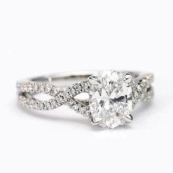 Oval Cut Real Diamond Engagement Ring