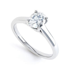 Oval Cut Solitaire 1.25 Carats Real Natural Earth Mined Diamond Engagement Ring White Gold 14K