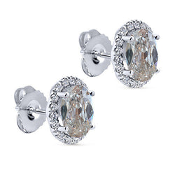 14 Karat White Gold Fine Diamond Earrings – 5.50-ct Old Mine Cut