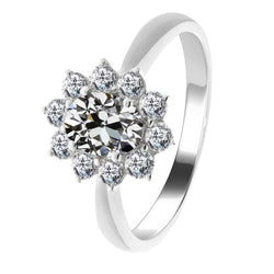 Handcrafted Fine Diamond Halo Engagement Ring 2 ct from