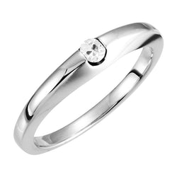 14K White Gold Brilliant Diamond Single Stone Ring – 1-ct Old