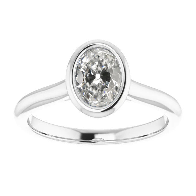 Real Diamond Single Stone Ring 2 ct 14 Karat White Gold – main view
