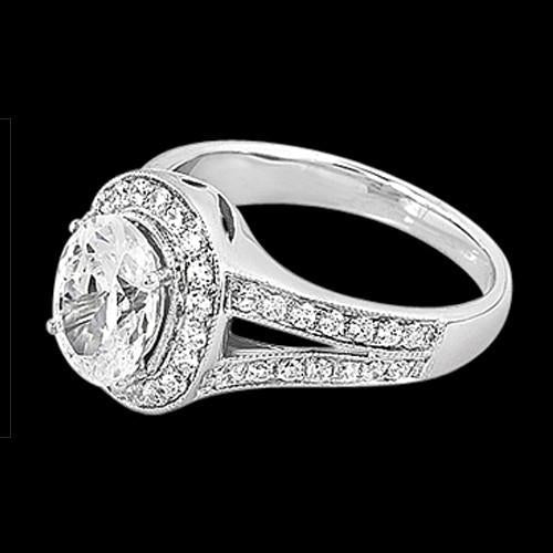 Oval Genuine Diamond Gold Wedding Ring