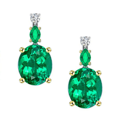Brilliant 3-ct Fine Emerald Gemstone Earring