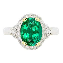 Real Vintage Fine Emerald Precious Stone Ring 3.50 ct