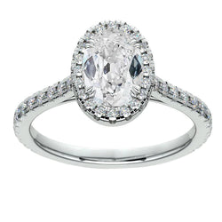 Oval Halo Engagement Ring Old Miner Real Natural Earth Mined Diamond Double Prong 6.75 Carats