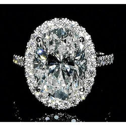 Oval Natural Diamond Ring With 6 Carats