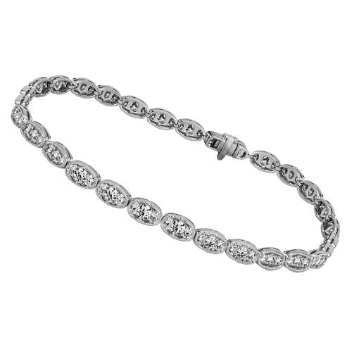 Oval Natural Diamond Tennis Bracelet Round Cut 4 Carats Women's Gold Jewelry