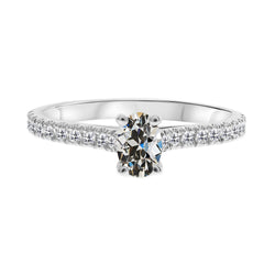 Real Old Mine Cut Brilliant Diamond Accent Solitaire Ring – 2 ct