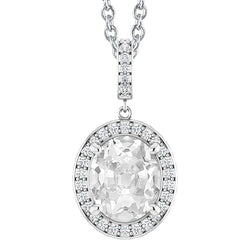 Oval Old Cut Halo Real Natural Earth Mined Diamond Pendant 6.50 Carats Gold With Chain & Bail