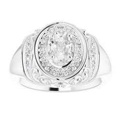 Oval Old Cut Natural Earth Mined Diamond Wedding Ring Prong Set Vintage Style 4.25 Carats