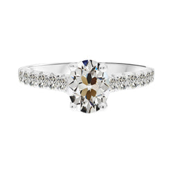 Fine Diamond Accent Solitaire Ring 3 ct F/VS1 – 14K White Gold