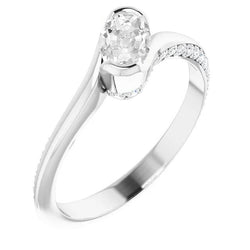 Oval Old European Real Natural Earth Mined Diamond Engagement Ring 5.50 Carats Twisted Style