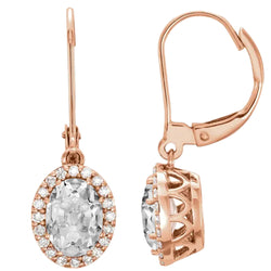 Antique Cushion Drop Earrings – Fine Diamond 3 ct 14K Rose Gold