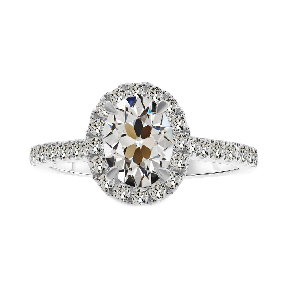 Halo Setting Ring 14 Karat White Gold with Brilliant Diamond – main view