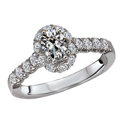 Antique Cushion Brilliant Diamond Halo Ring 1.50 ct – 14K White