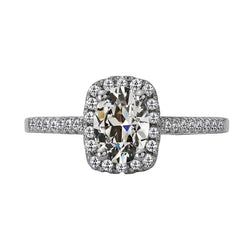 Oval Old Mine Cut Natural Earth Mined Diamond Halo Ring 5.50 Carats