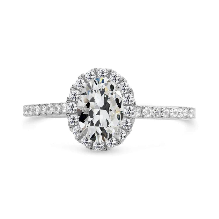 Oval Old Mine Cut Natural Diamond Halo Ring Women’s Jewelry 5.50 Carats